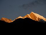 16 01 Karyolung At Sunrise From Lukla The next morning in Lukla, I watched the sunrise hit the summit of Karyolung.